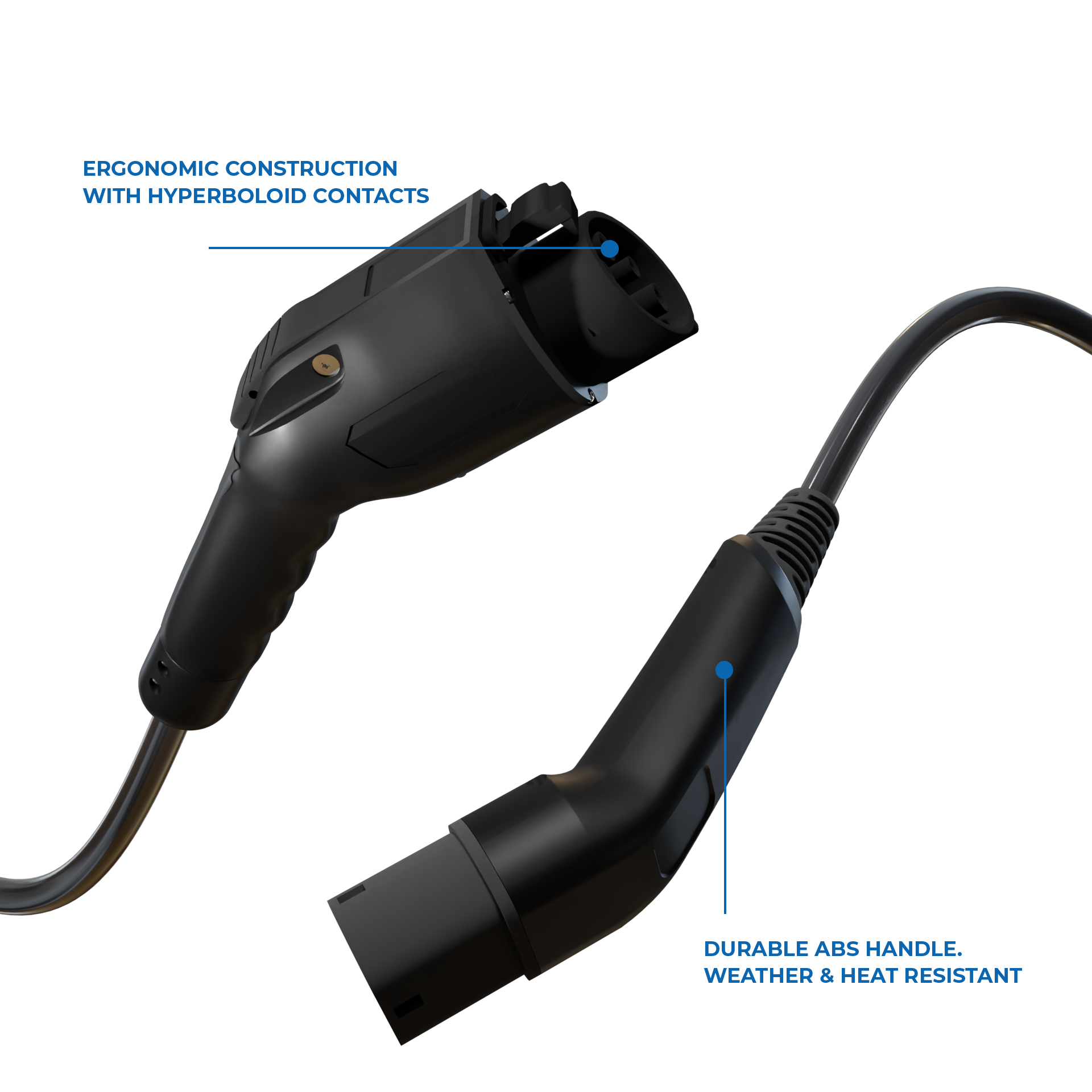 Type 1 to Type 2 EV Charging Cable