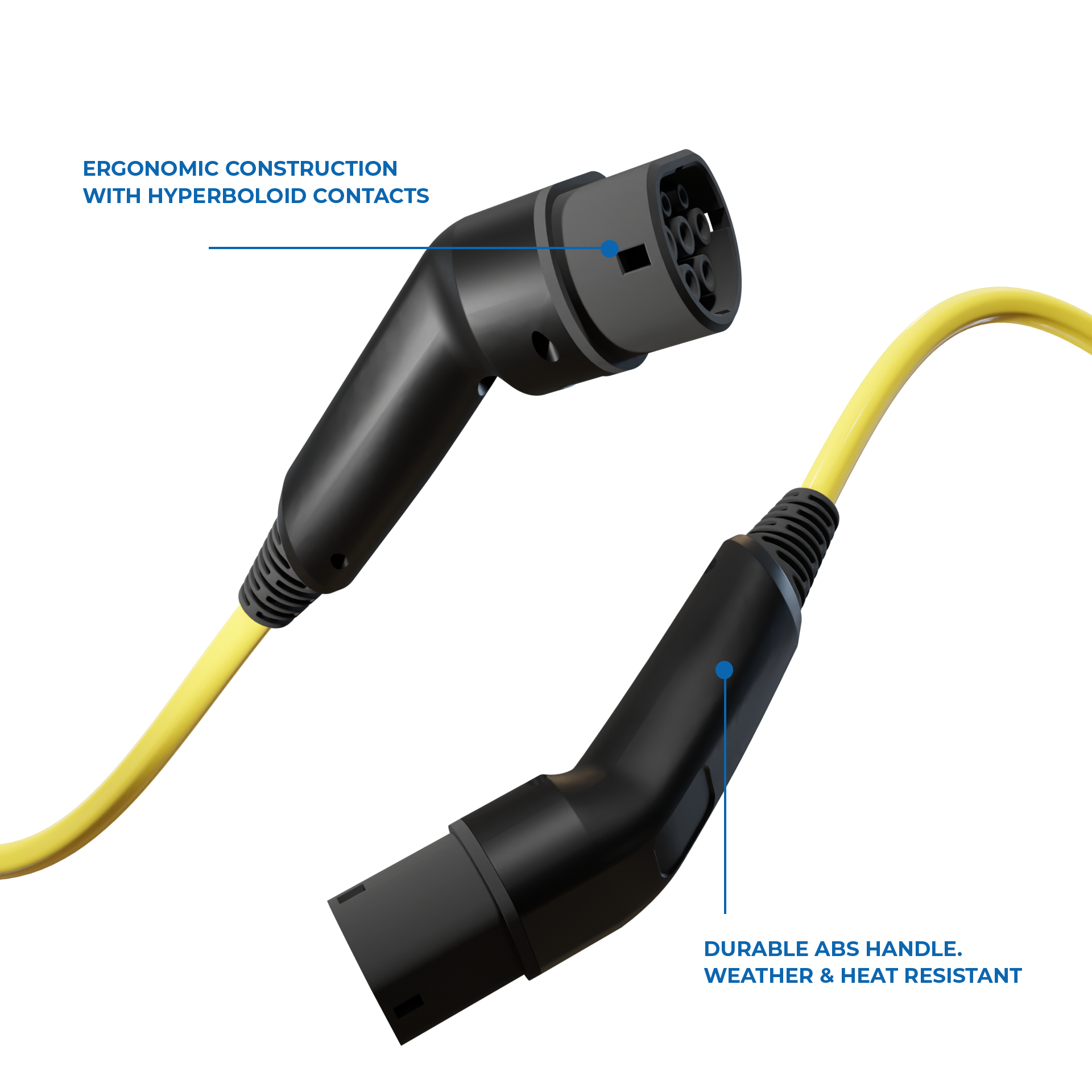  EV Charging Plug Features - Yellow