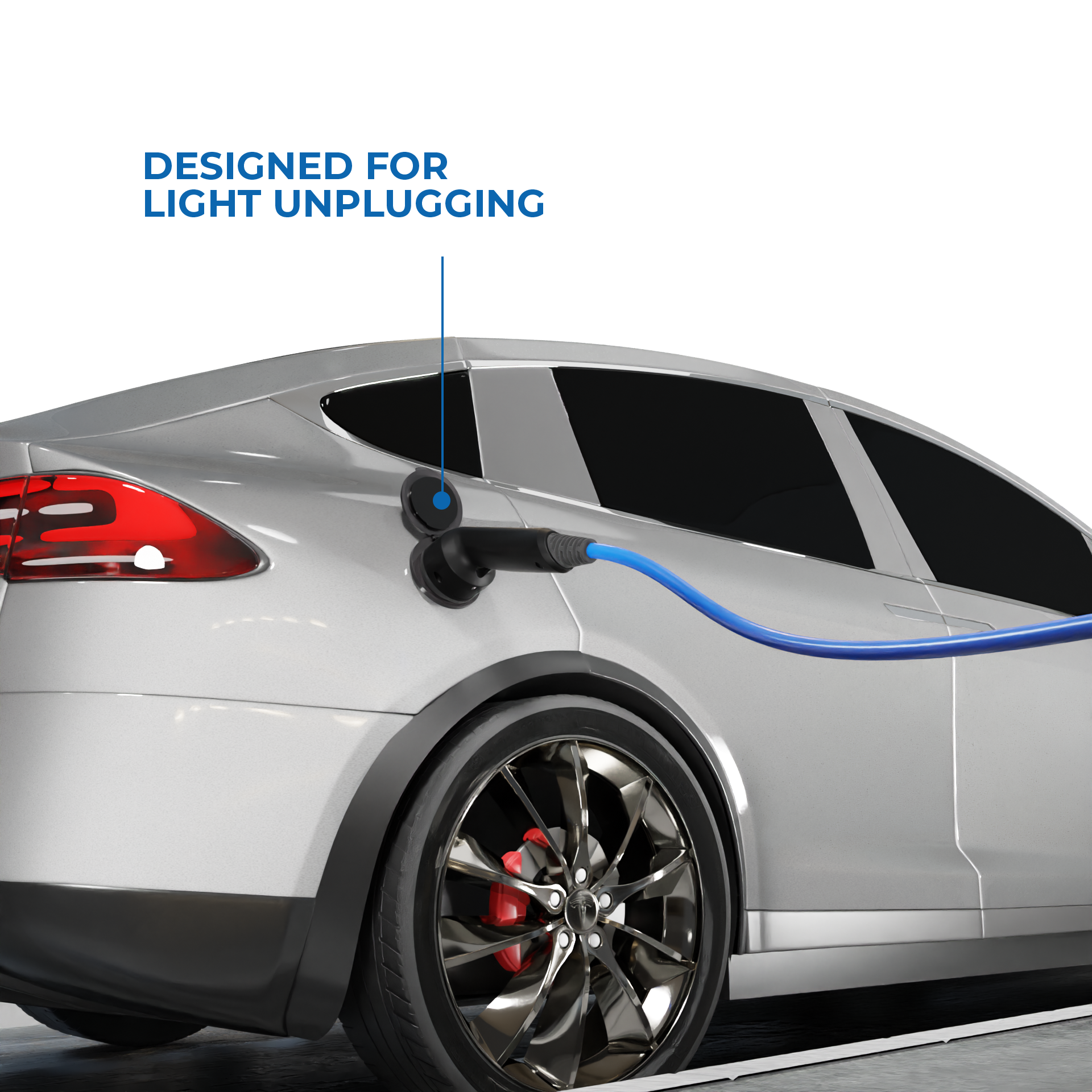 EV Cable in Car - Blue