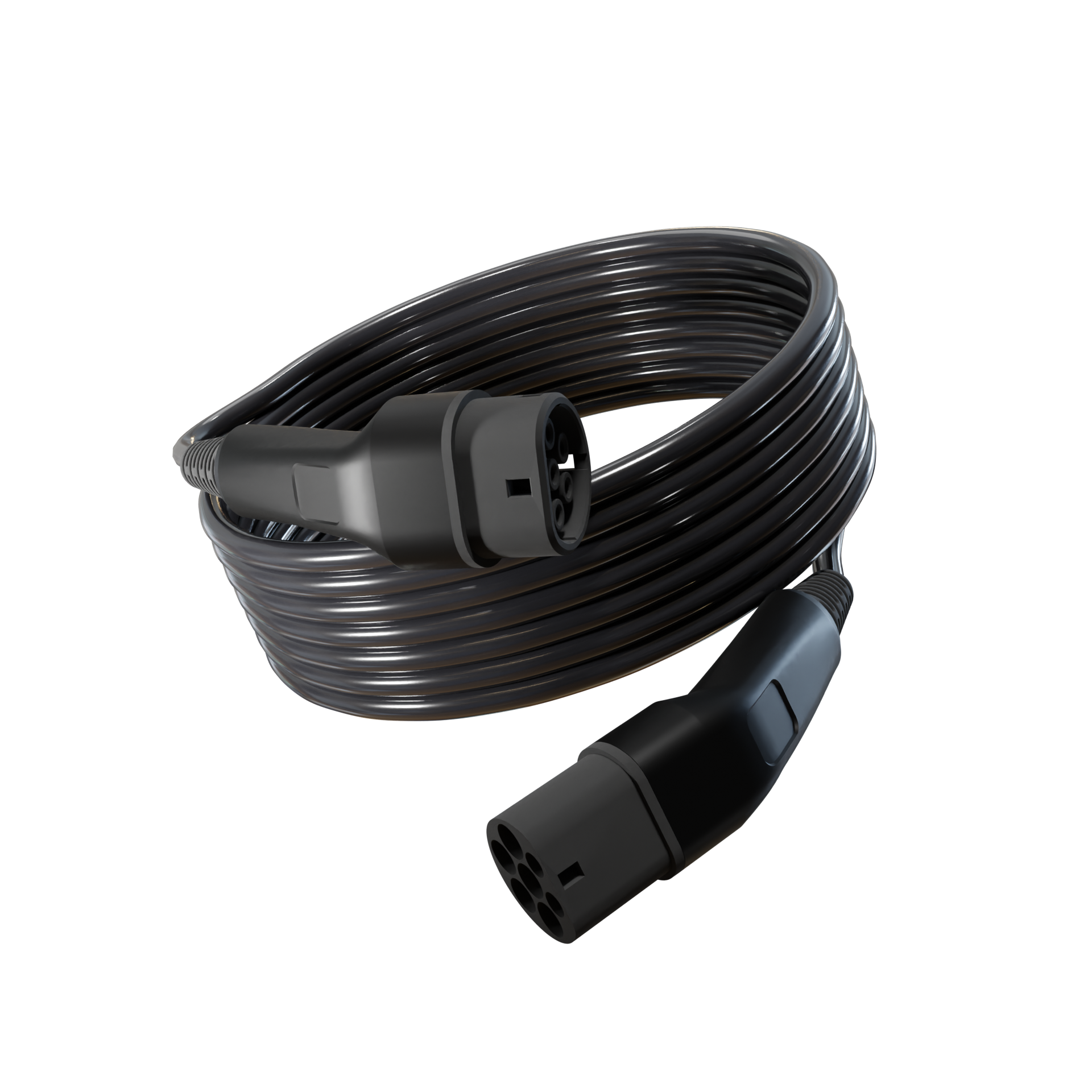 Three Phase Type 2 to Type 2 - 10m - Black
