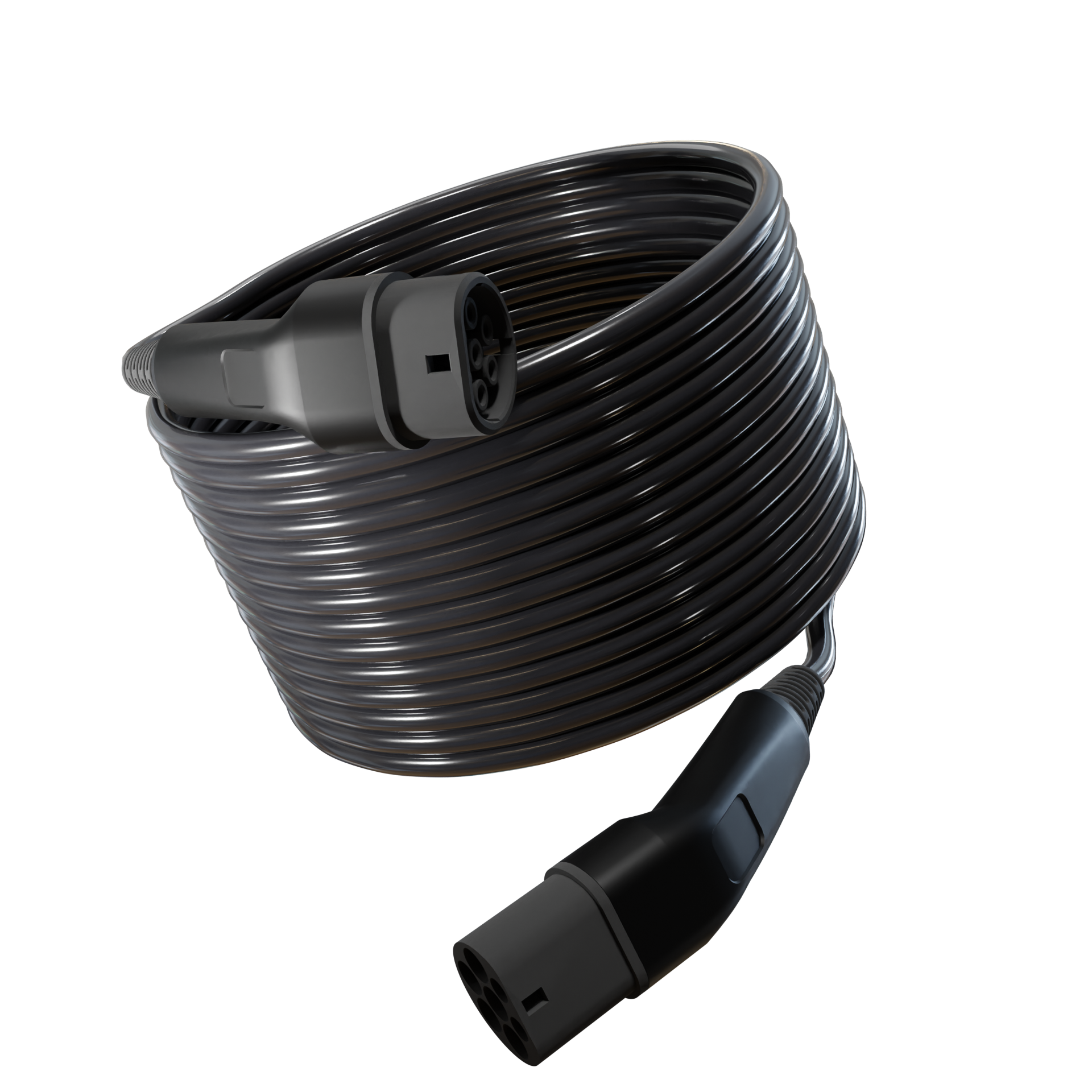 Three Phase Type 2 to Type 2 - 25m - Black