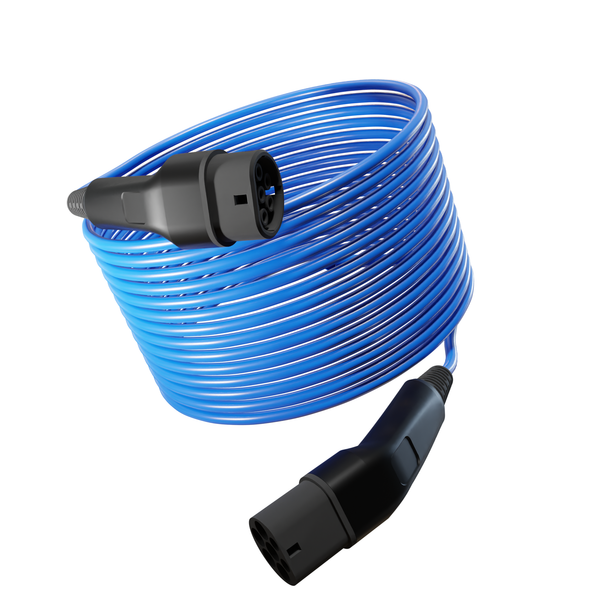 Type 2 to Type 2 EV Charging Cable - 25m - Blue